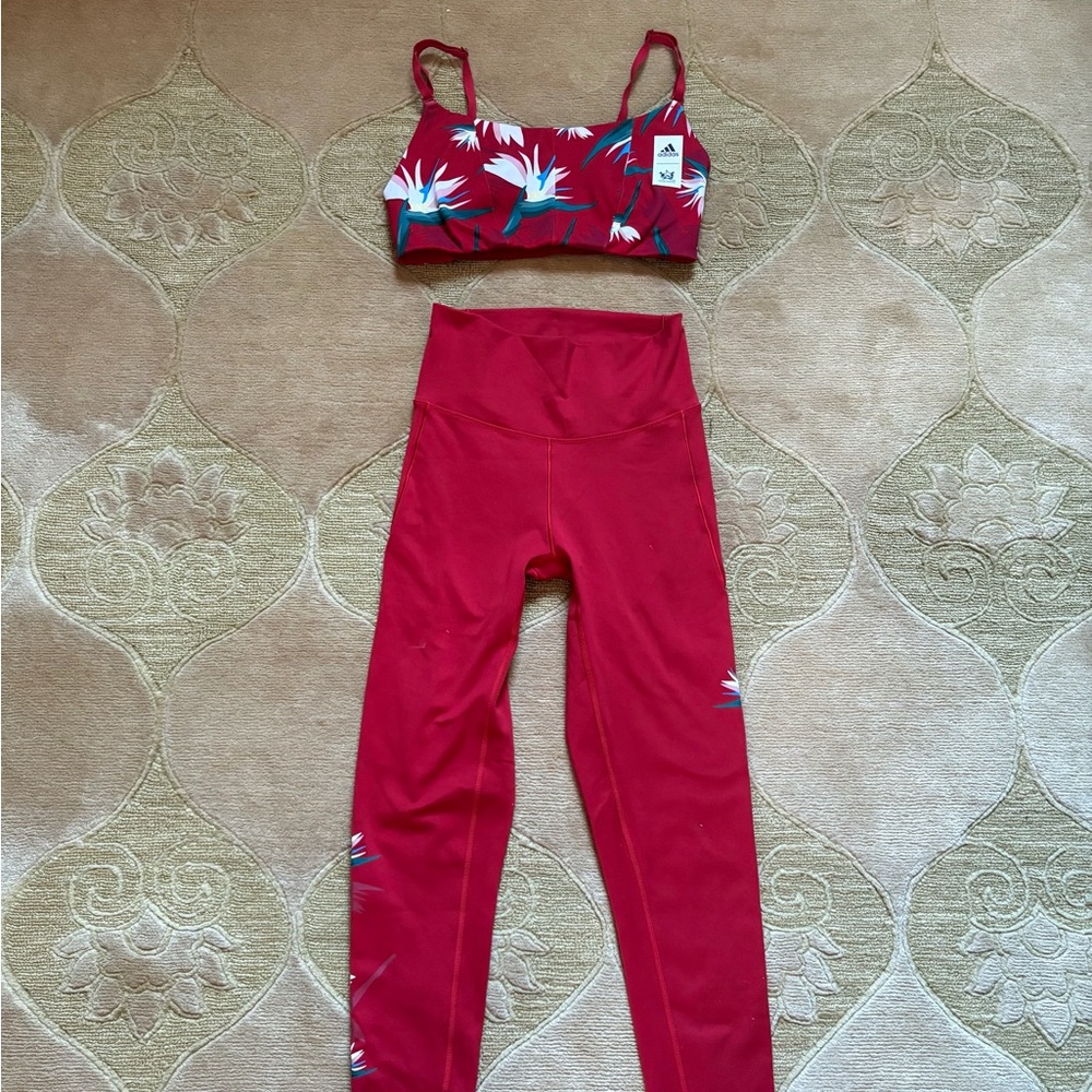 Red Floral Activewear Set